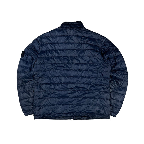 Stone Island Blue Micro Rip Stop Down Packable Jacket - XL