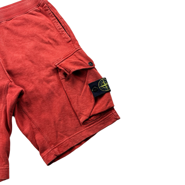 Stone Island 2019 Red Cotton Cargo Shorts - Medium