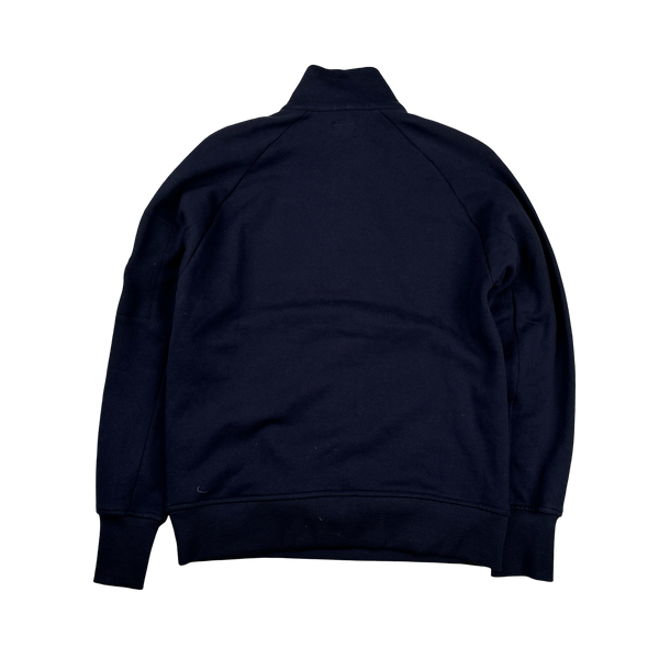 CP Company Navy Quarter Zip Lens Viewer Cotton Pullover Jumper - XS