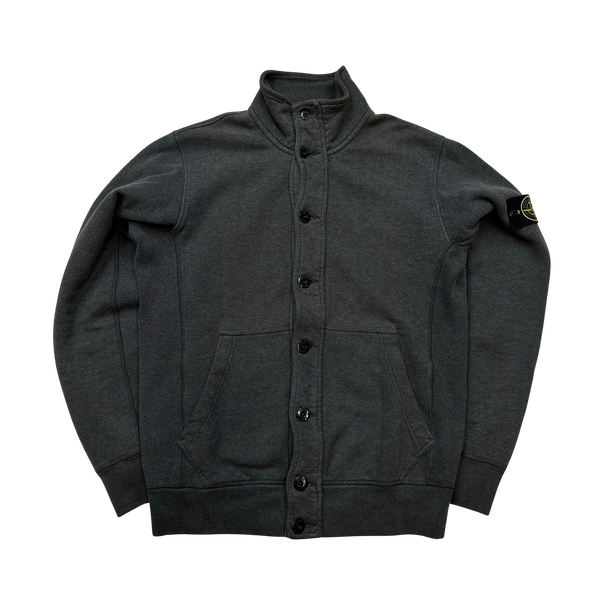 Stone Island 2014 Grey Button Up Jumper - Medium