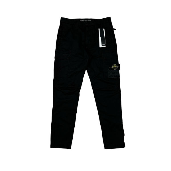 Stone Island X Dover Street Market 2023 Black Printed RE-T Cargo Trousers - 32"