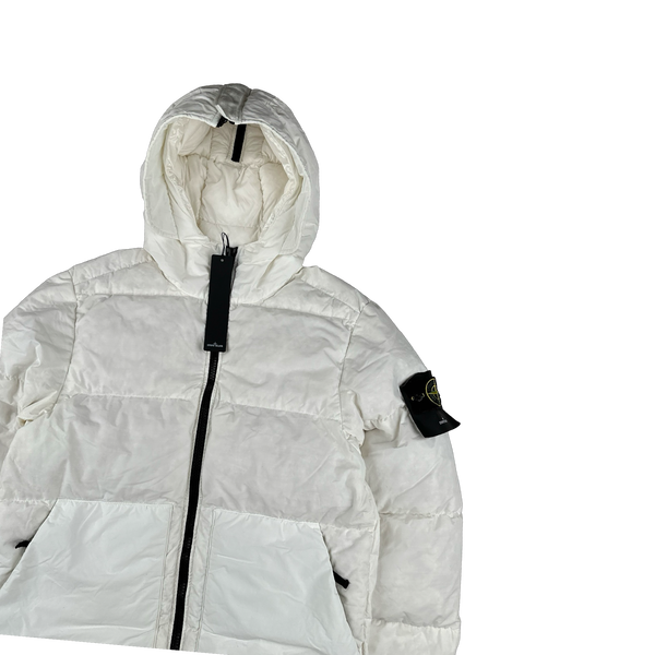 Stone Island 2022 White Naslan Light Watro Down TC Puffer - Small