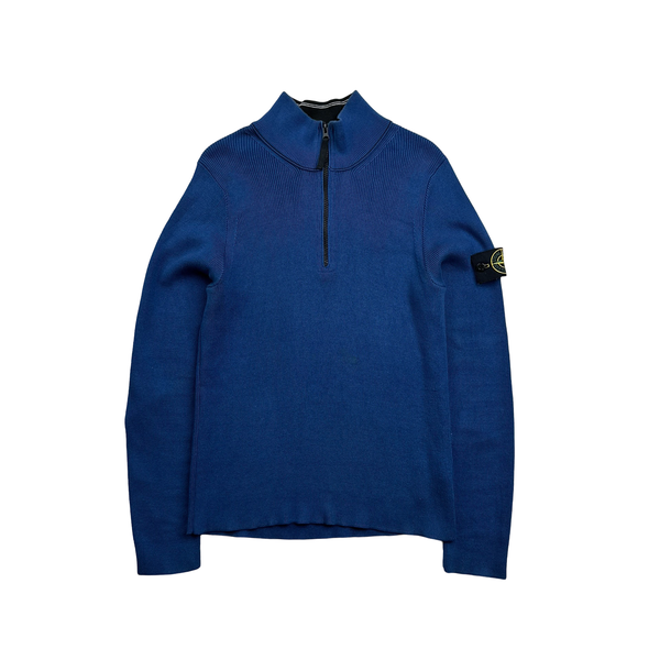 Stone Island 2011 Blue Quarter Zip Knit - Large