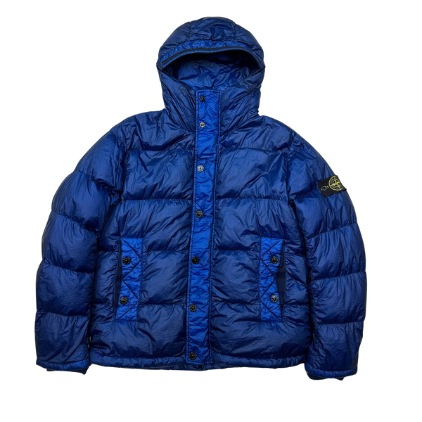 Stone Island 2011 Blue Garment Dyed Down Filled Puffer Jacket - XXL