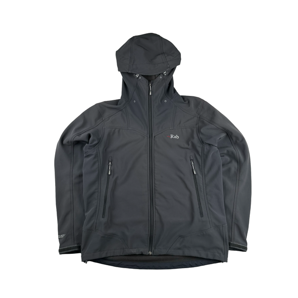 RAB Grey Zipped Polartec Power Shield Soft Shell Jacket - XL