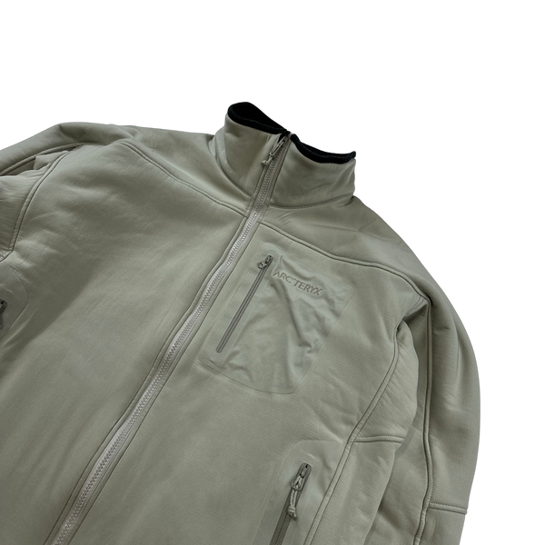 Arcteryx Grey Soft Shell Thick Fleece Lined Zipped Jacket - Large