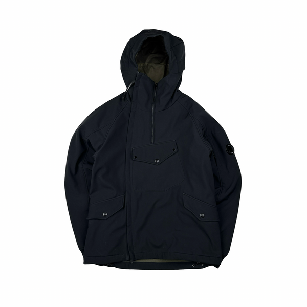 CP Company Navy Fleece Lined Soft Shell Jacket - Large