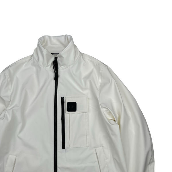 CP Company Metropolis White Lightweight Series Soft Shell R Jacket - Large