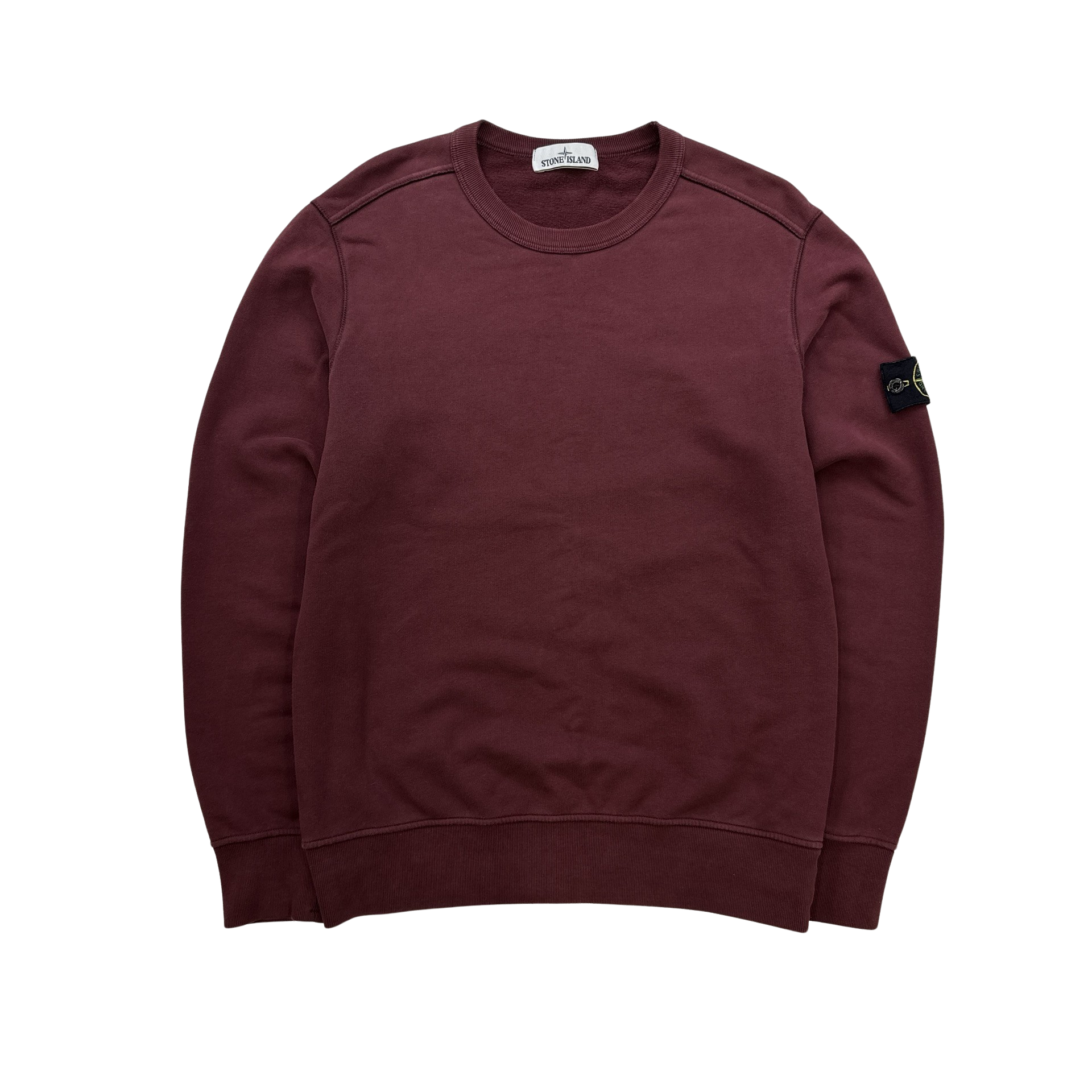 burgundy stone island sweatshirt