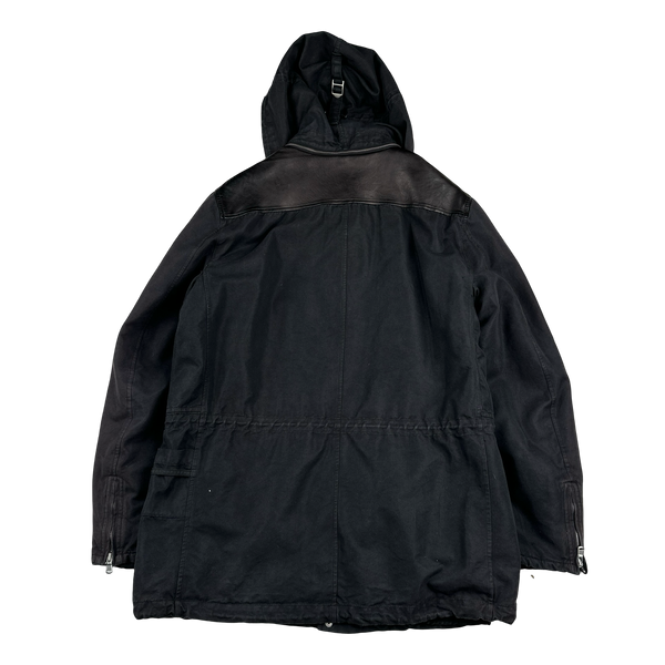 CP Company 2004 Black Calf Leather Goggle Field Jacket - XL