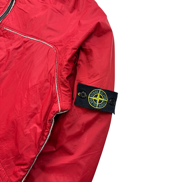 Stone Island 2003 Red Wool Lined Nylon Shell Jacket - Medium