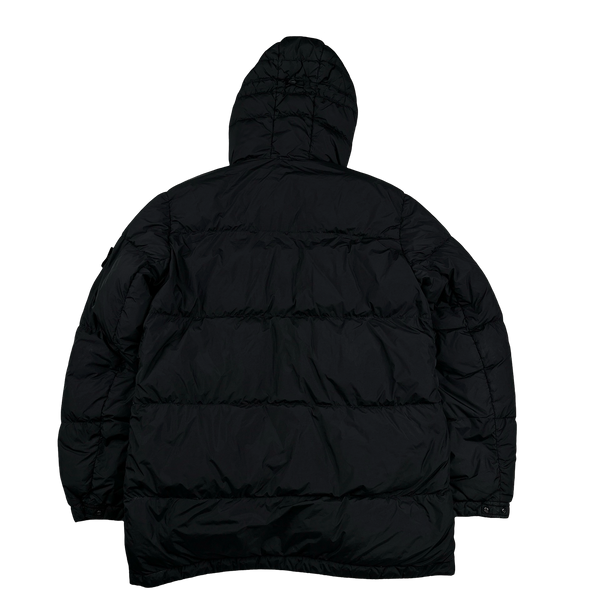 Stone Island 2013 Black Crinkle NY Down Long Puffer Jacket - XL