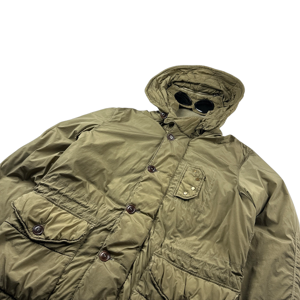 CP Company Khaki Nycra Down Filled Goggle Jacket - Large – Mat's Island