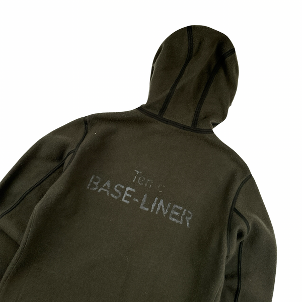 Ten C Khaki Hooded Base Liner Knit Jacket - Large