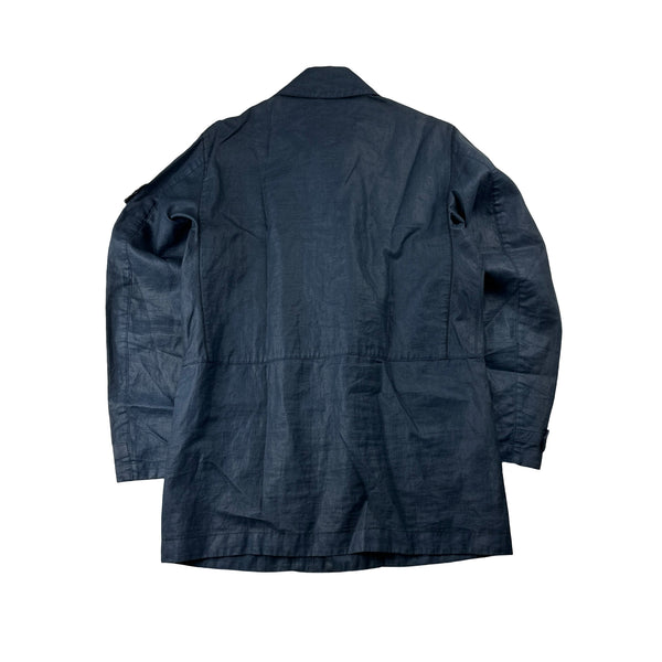 Stone Island Navy Lino Resinato TC Jacket - Small