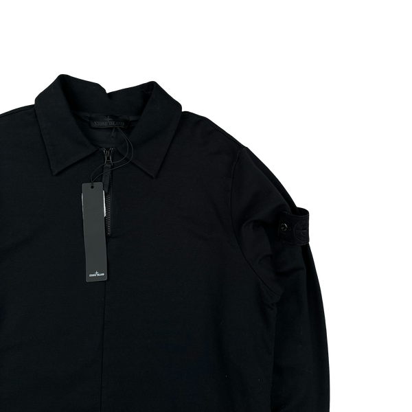 Stone Island 2022 Black Half Zip Black Ghost Piece Sweatshirt - Small