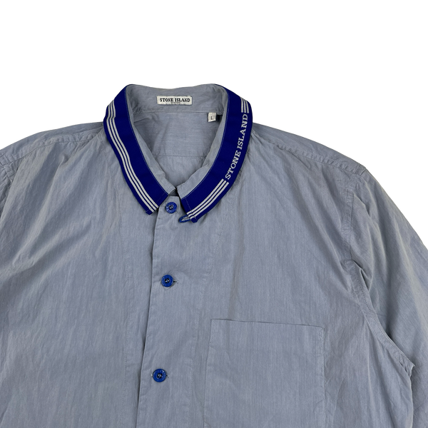 Stone Island 2005 Rare Spellout Collar Cotton Blend Shirt - Large