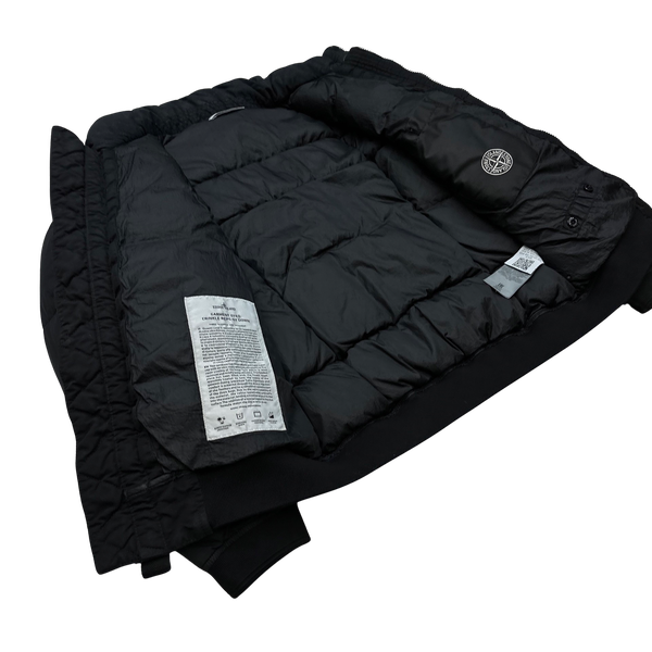 Stone Island Black Garment Dyed Crinkle Reps Puffer Jacket Small Mat s Island