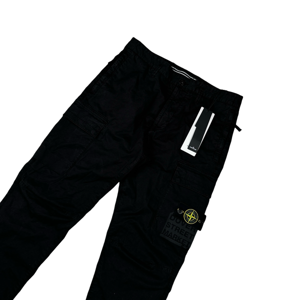 Stone Island X Dover Street Market 2023 Black Printed RE-T Cargo Trousers - 32"