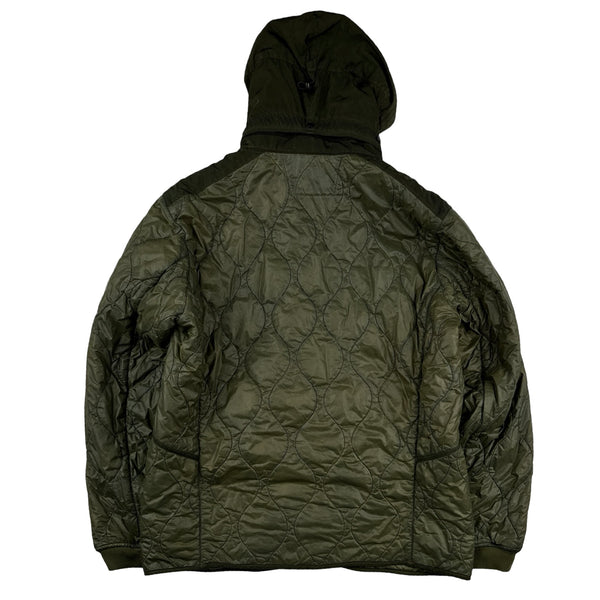 CP Company Khaki Migration Shading Quilted Goggle Jacket - XL