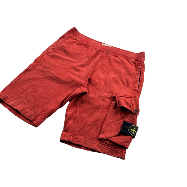 Stone Island 2019 Red Cotton Cargo Shorts - Medium