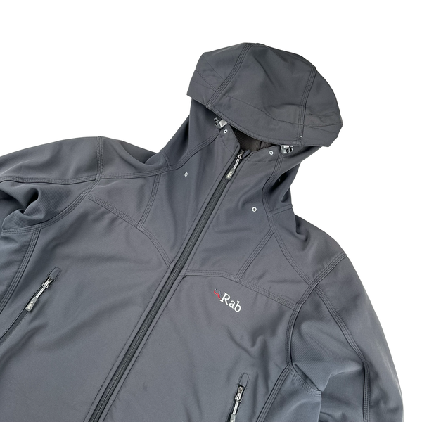 RAB Grey Zipped Polartec Power Shield Soft Shell Jacket - XL