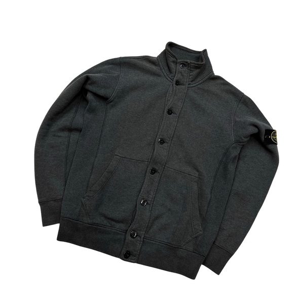 Stone Island 2014 Grey Button Up Jumper - Medium