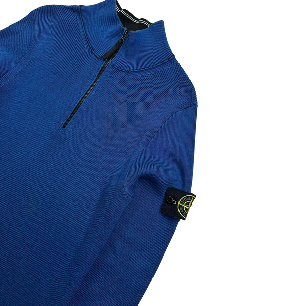 Stone Island 2011 Blue Quarter Zip Knit - Large