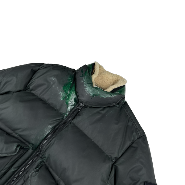 Stone Island 2015 Green Hidden Reflective Spellout Puffer Jacket - XL