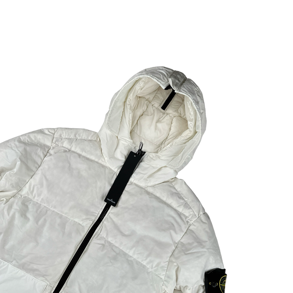 Stone Island 2022 White Naslan Light Watro Down TC Puffer - Small