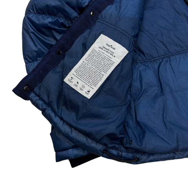 Stone Island 2013 Blue Garment Dyed Puffer Jacket - Large