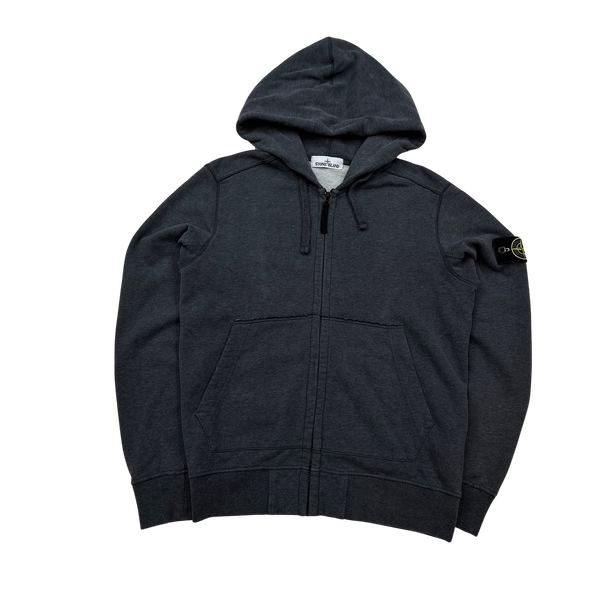 Dark grey outlet stone island hoodie