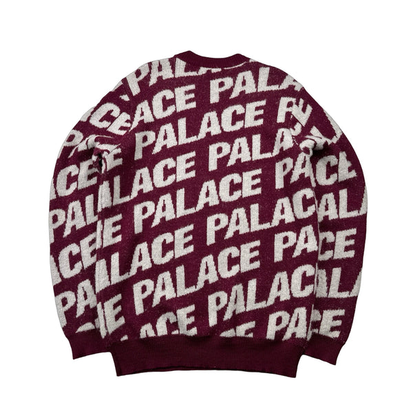 Palace Wine Monogram Alpaca Wool Blend Knit Jumper - XL