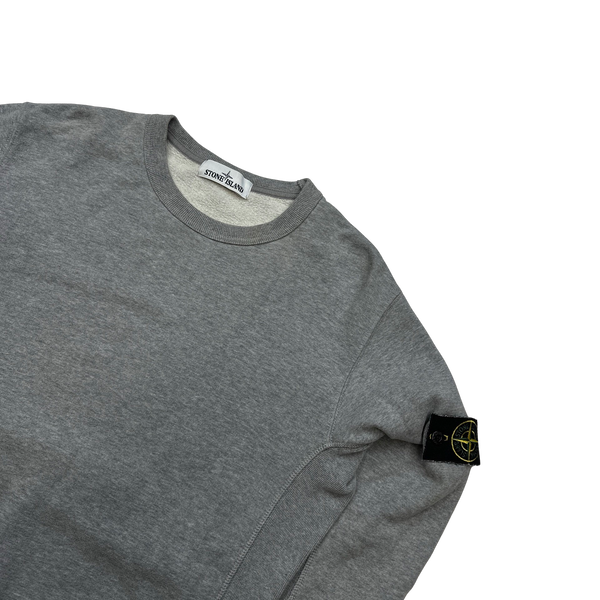 Stone Island Light Grey Cotton Crewneck Sweatshirt - Large