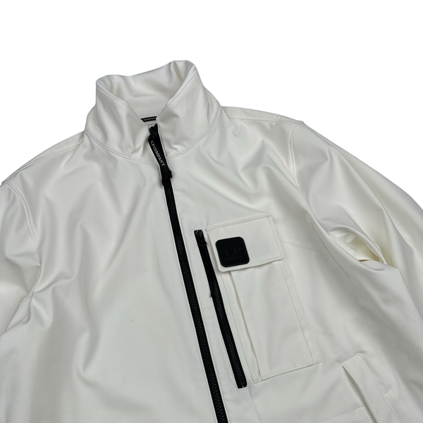 CP Company Metropolis White Lightweight Series Soft Shell R Jacket - Large