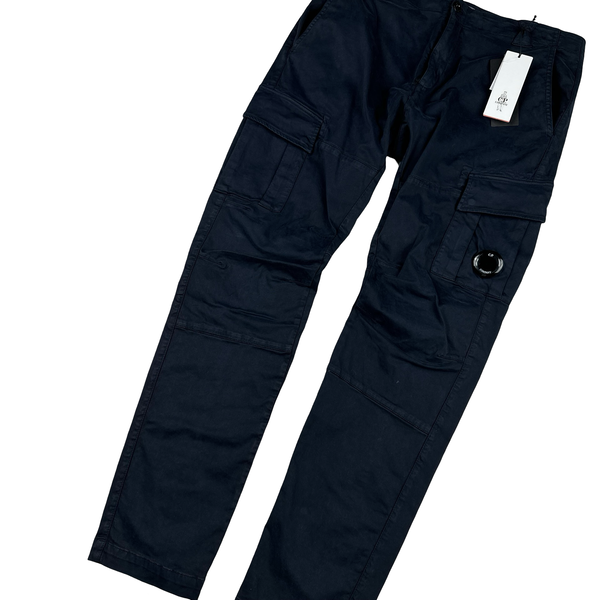 CP Company Navy Stretch Satin Cargo Trousers - XL