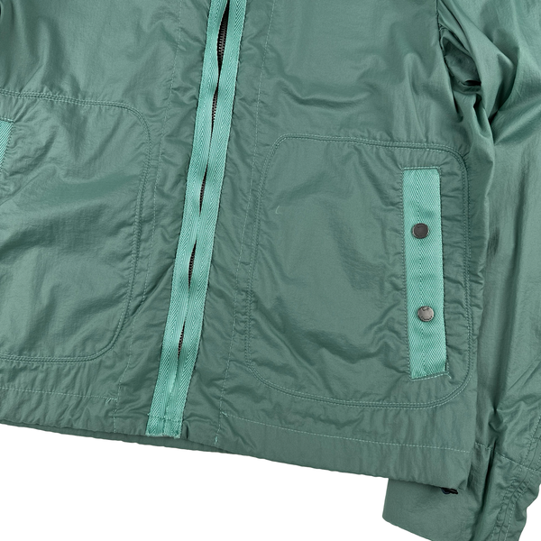 CP Company Turquoise Removable Hood Neck Tag Jacket - Large