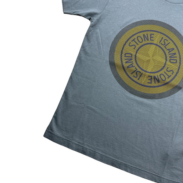 Stone Island Blue 3D Rubber Logo T Shirt - Small