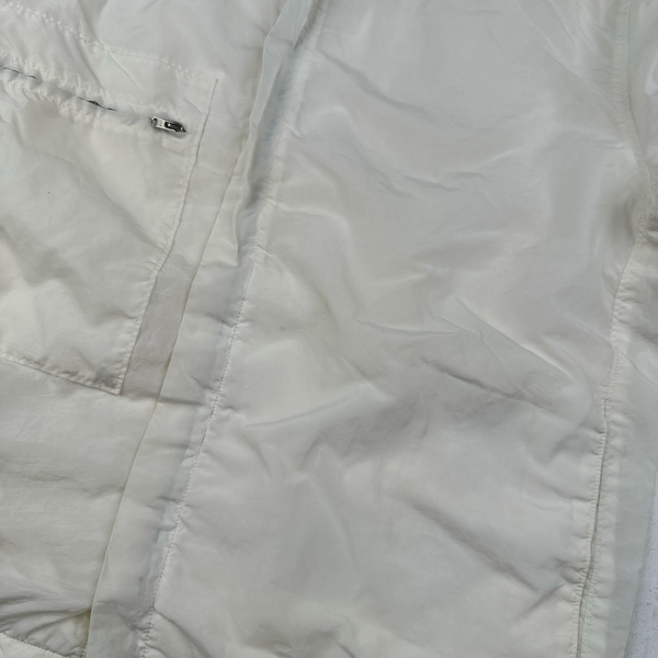 CP Company 2001 Vintage White Nylon Badge Zipped Hooded Jacket - Small