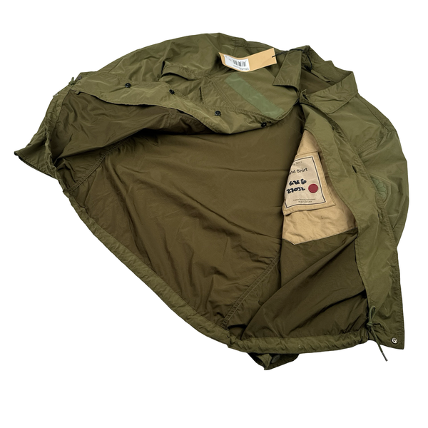 Ten C Khaki Lightweight Multi Pocket Tempest Shield Overshirt Jacket - Large
