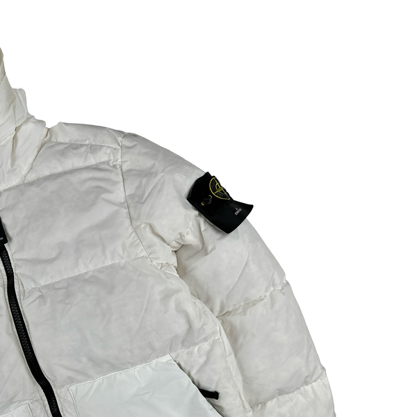 Stone Island 2022 White Naslan Light Watro Down TC Puffer - Small