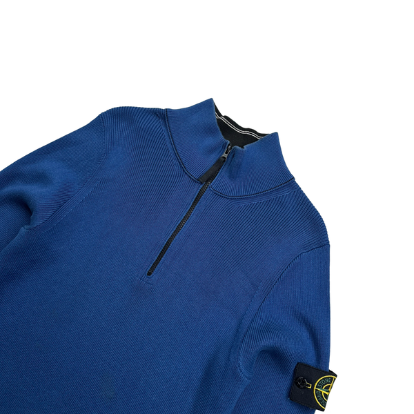 Stone Island 2011 Blue Quarter Zip Knit - Large