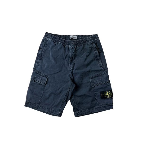 Stone Island 2021 Navy Cotton RE Fit Shorts - 30"