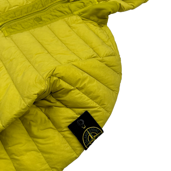 Stone Island 2019 Yellow Loom Woven Down Chambers Jacket - Medium