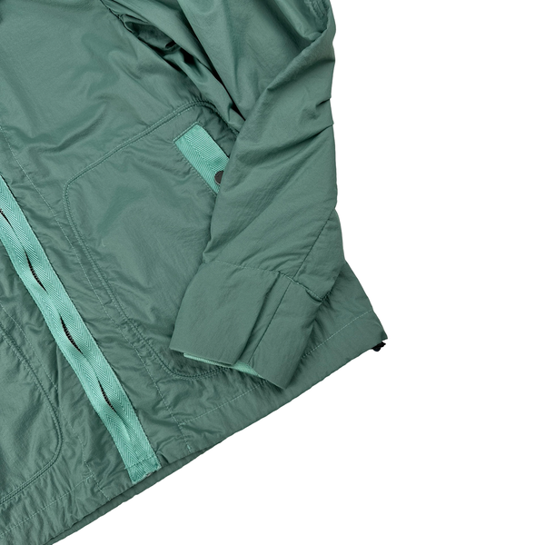 CP Company Turquoise Removable Hood Neck Tag Jacket - Large