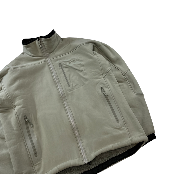 Arcteryx Grey Soft Shell Thick Fleece Lined Zipped Jacket - Large