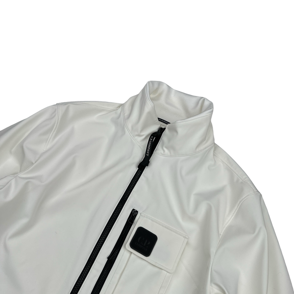 CP Company Metropolis White Lightweight Series Soft Shell R Jacket - Large