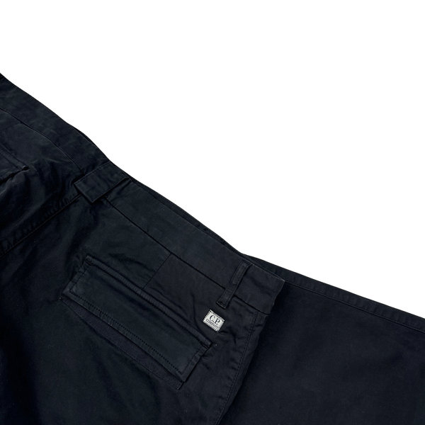 CP Company Black Cotton Loose Fit Cargo Trousers - 36"