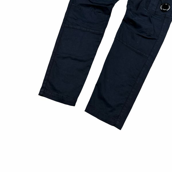 CP Company Navy Stretch Satin Cargo Trousers - XL