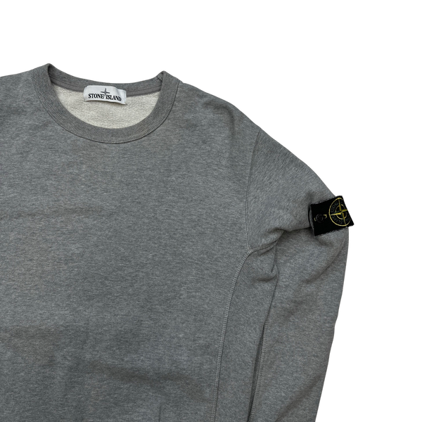 Stone Island Light Grey Cotton Crewneck Sweatshirt - Large